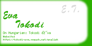 eva tokodi business card